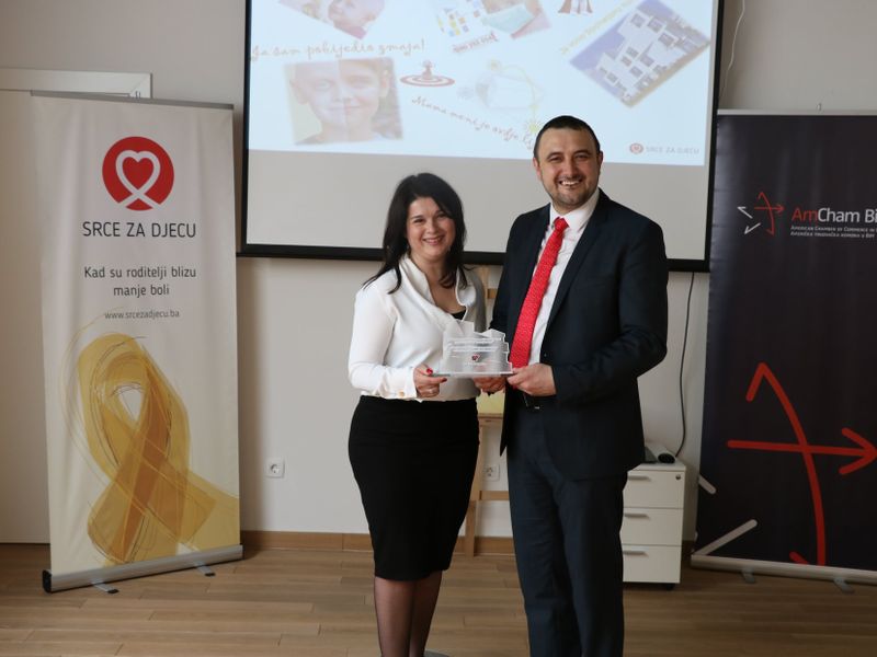 AmCham BiH- ceremonial handover of donor's cheque